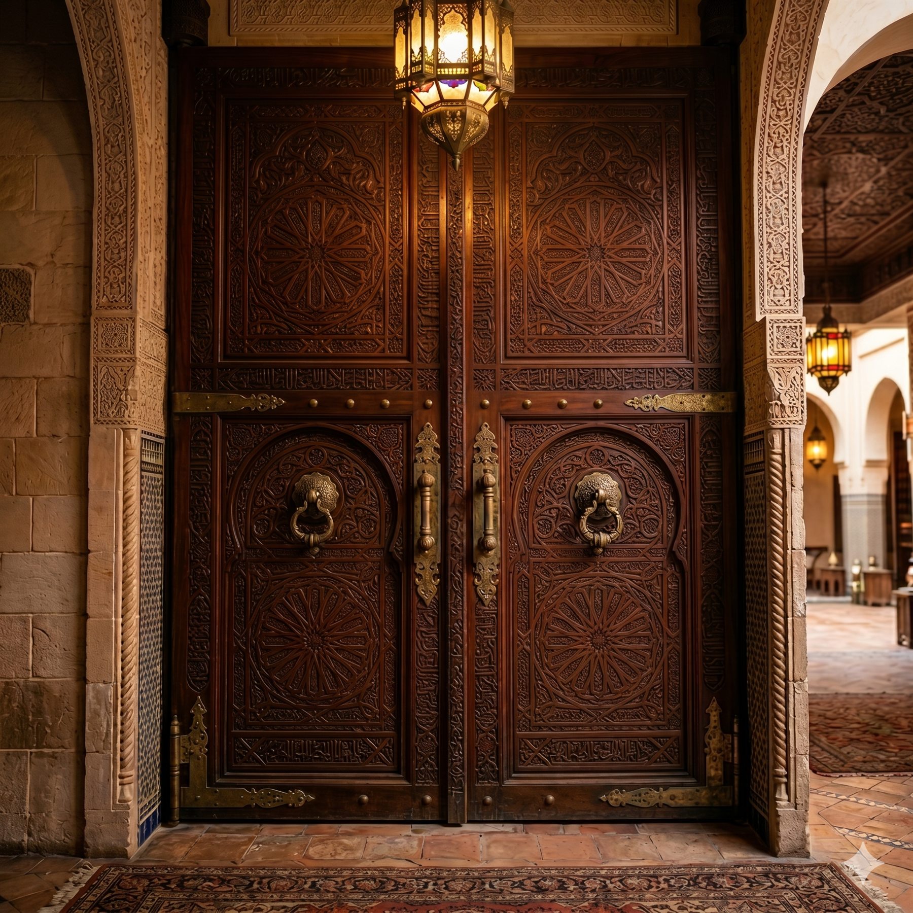 Decorative wooden entrance doors