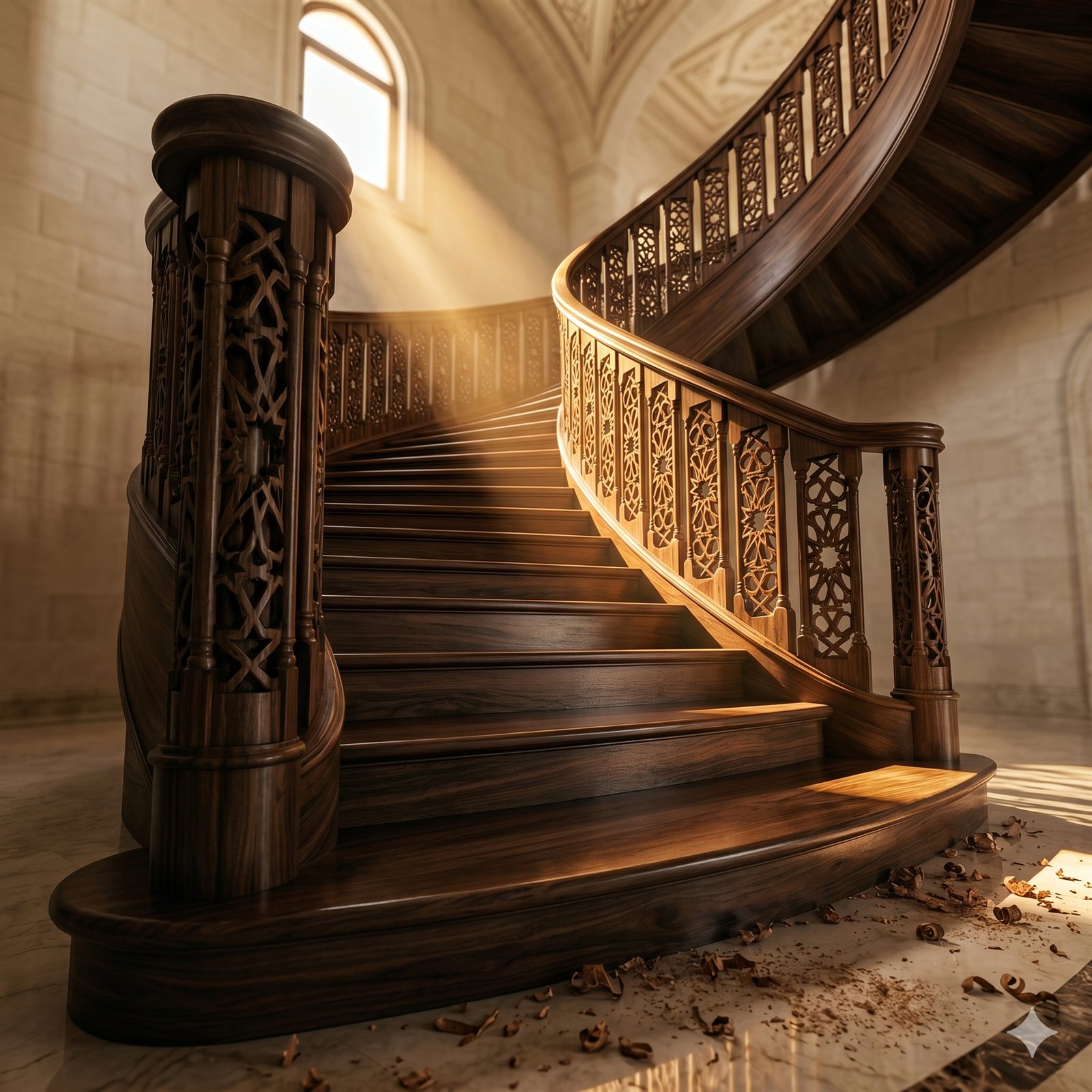 Custom wooden staircase